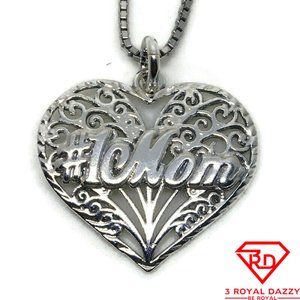 Heart #1 Mom 3D Pendant 925 Sterling Silver